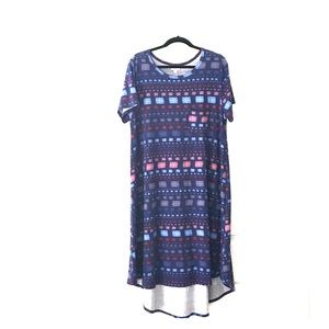 LuLaRoe High Low Dress in Blue and Pink